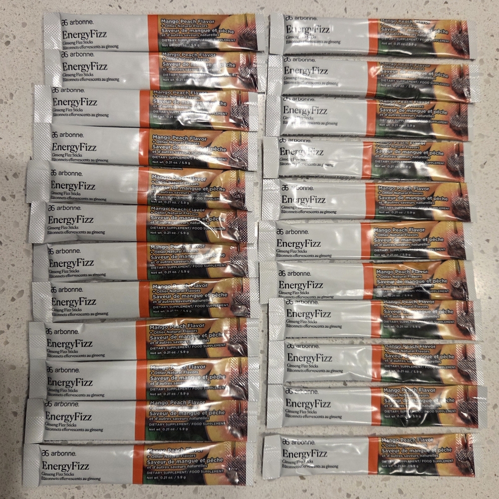 Arbonne EnergyFizz Mango Peach Flavor Sticks - Picture 2 of 2